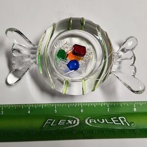 Glass candy Small Dish With set of 4 very small Glass Candies